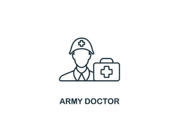 Army Doctor Icon Graphics for Local Business Branding