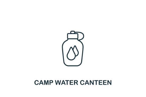 Camp Water Canteen Icon Graphics for Local Branding
