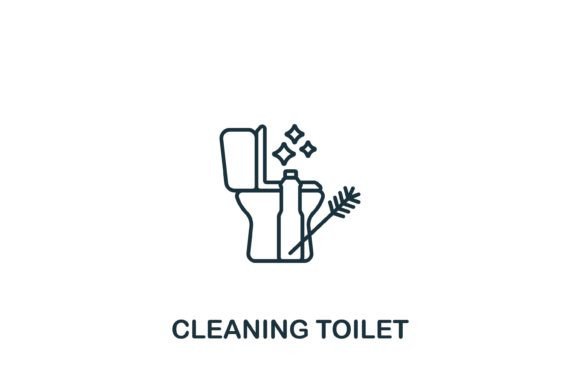 Cleaning Toilet Icon Graphics