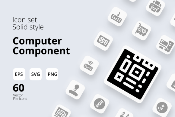 Computer Component Icon Set for Modern Design