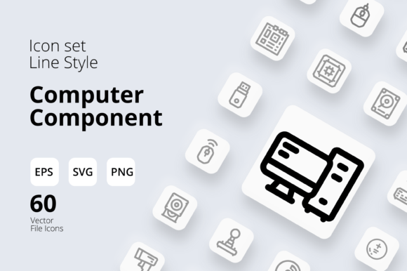 Computer Component Icon Set Graphics