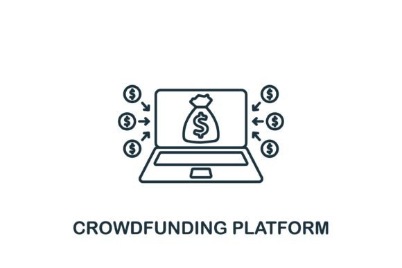 Crowdfunding Platform Icon Graphics