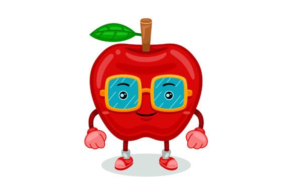 Cute Apple Mascot Character Vector Graphics