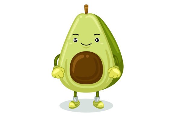 Cute Avocado Mascot Character Vector Graphics