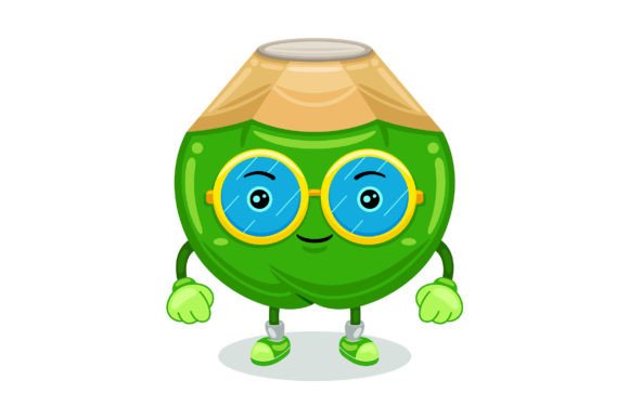 Cute Coconut Mascot Character Vector Graphics
