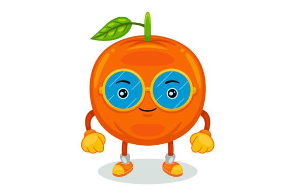 Cute Orange Mascot Character Vector Graphics