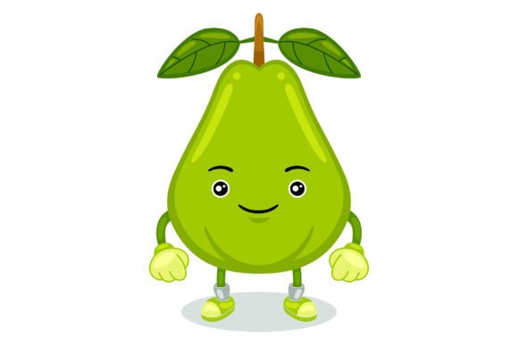 Cute Pear Mascot Character Vector Graphics