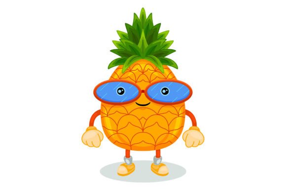 Cute Pineapple Mascot Character Vector Graphics