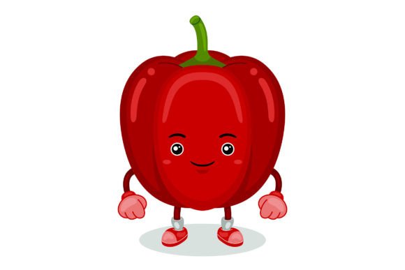 Cute Red Pepper Mascot Vector Graphics