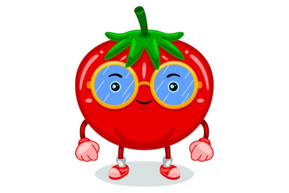 Cute Tomato Mascot Character Vector Graphics