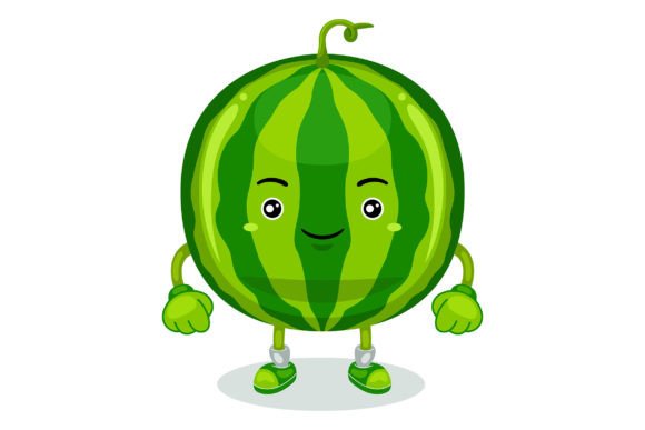 Cute Watermelon Mascot Character Vector Graphics