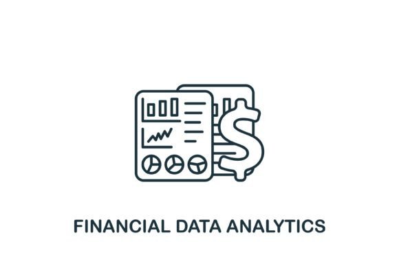 Financial Data Analytics Icon Graphics