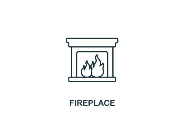 Fireplace Icon Graphics for Local Business Branding