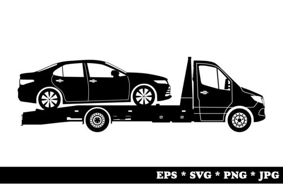 Flatbed Tow Truck Graphics for Modern Publishing