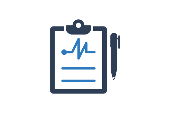 Medical ECG Report Icon Graphics