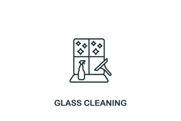 Modern Glass Cleaning Icon for Clean Web Design